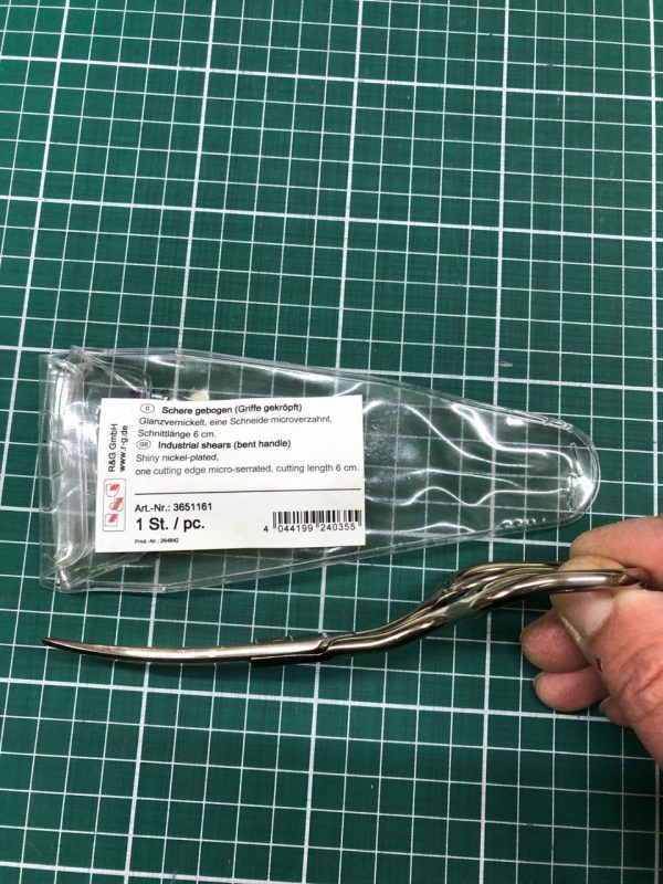 Тканевые ножницы изогнутые (офсетные ручки), длина 16 см / 6
